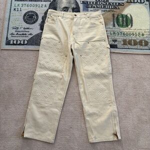 Louis Vuitton Cream Monogram Men Pants